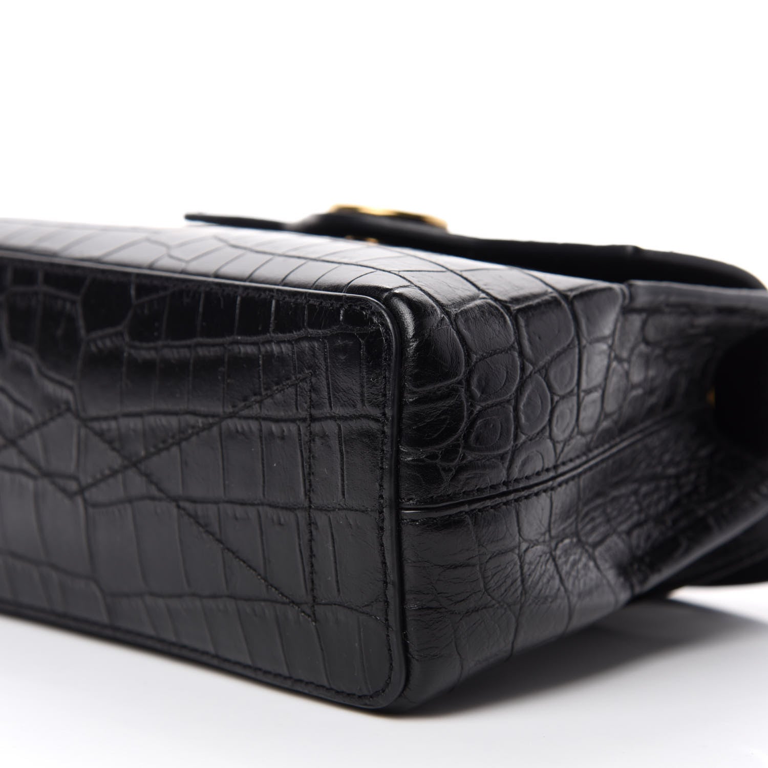 Mulberry Calfskin Crocodile Embossed Micro Seaton Black 7 of 9