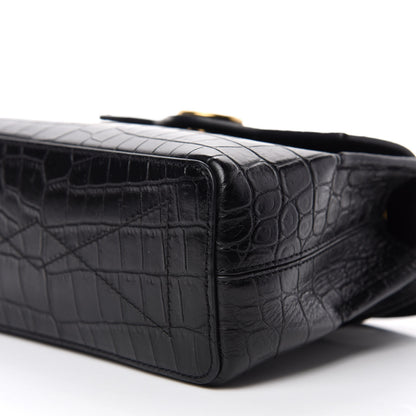 Mulberry Calfskin Crocodile Embossed Micro Seaton Black 7 of 9