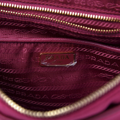 Prada Nylon Vela Saffiano Flat Flap Messenger Bag Fuxia 8 of 10