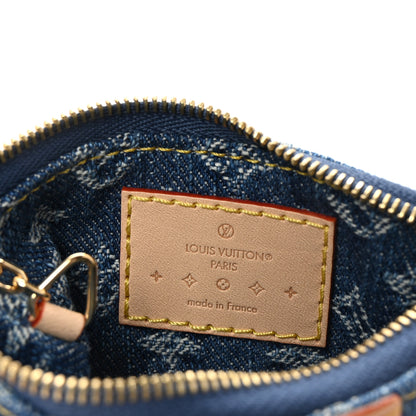 Louis Vuitton Monogram Denim Key Pouch Denim Blue 6 of 7