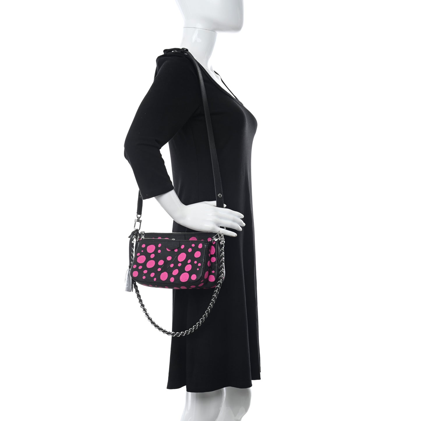 LV X YK Empreinte Multi Pochette Accessories Black Fuchsia