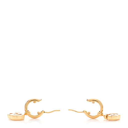 Gucci 18K Yellow Gold Running G Drop Hoop Earrings 4 of 5