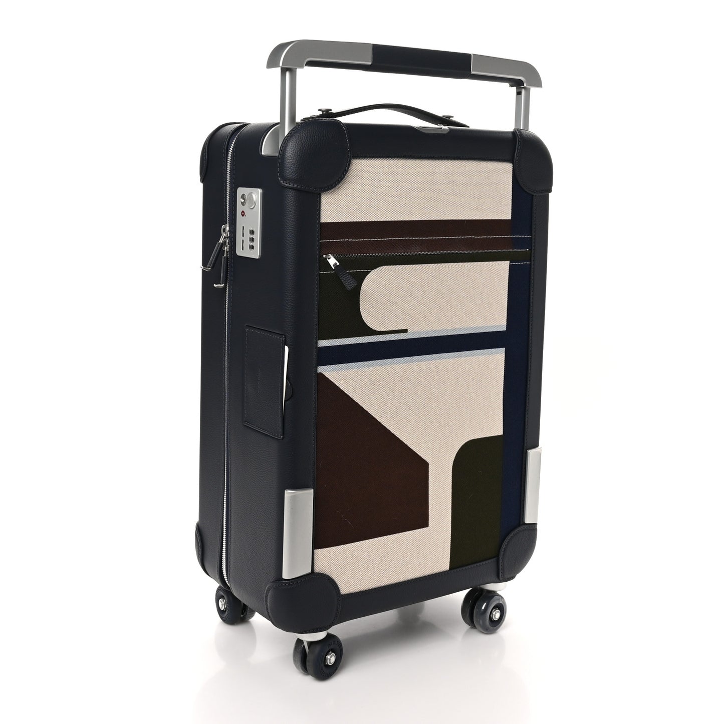 H Plume Canvas Taurillon Cabine R.M.S. Trolley Case Luggage Indigo Ecru Bleu Nuit
