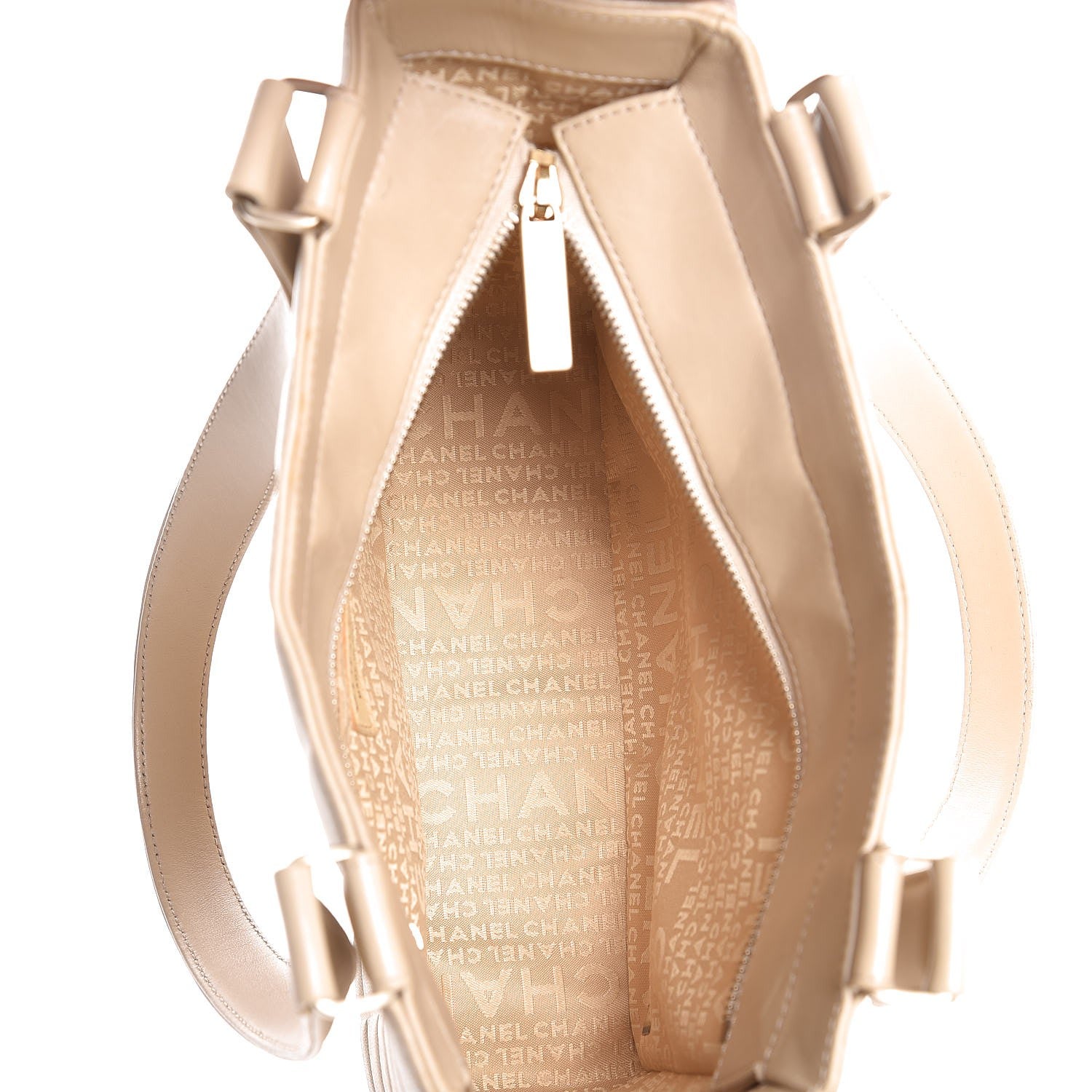 Chanel Lambskin Chocolate Bar Quilted Small Shoulder Bag Beige 7 of 13