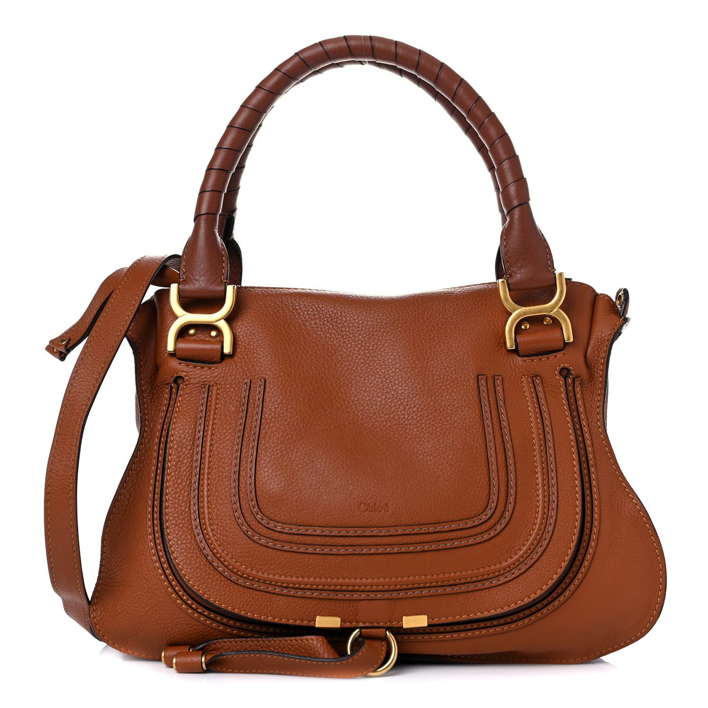 Calfskin Medium Marcie Satchel Tan