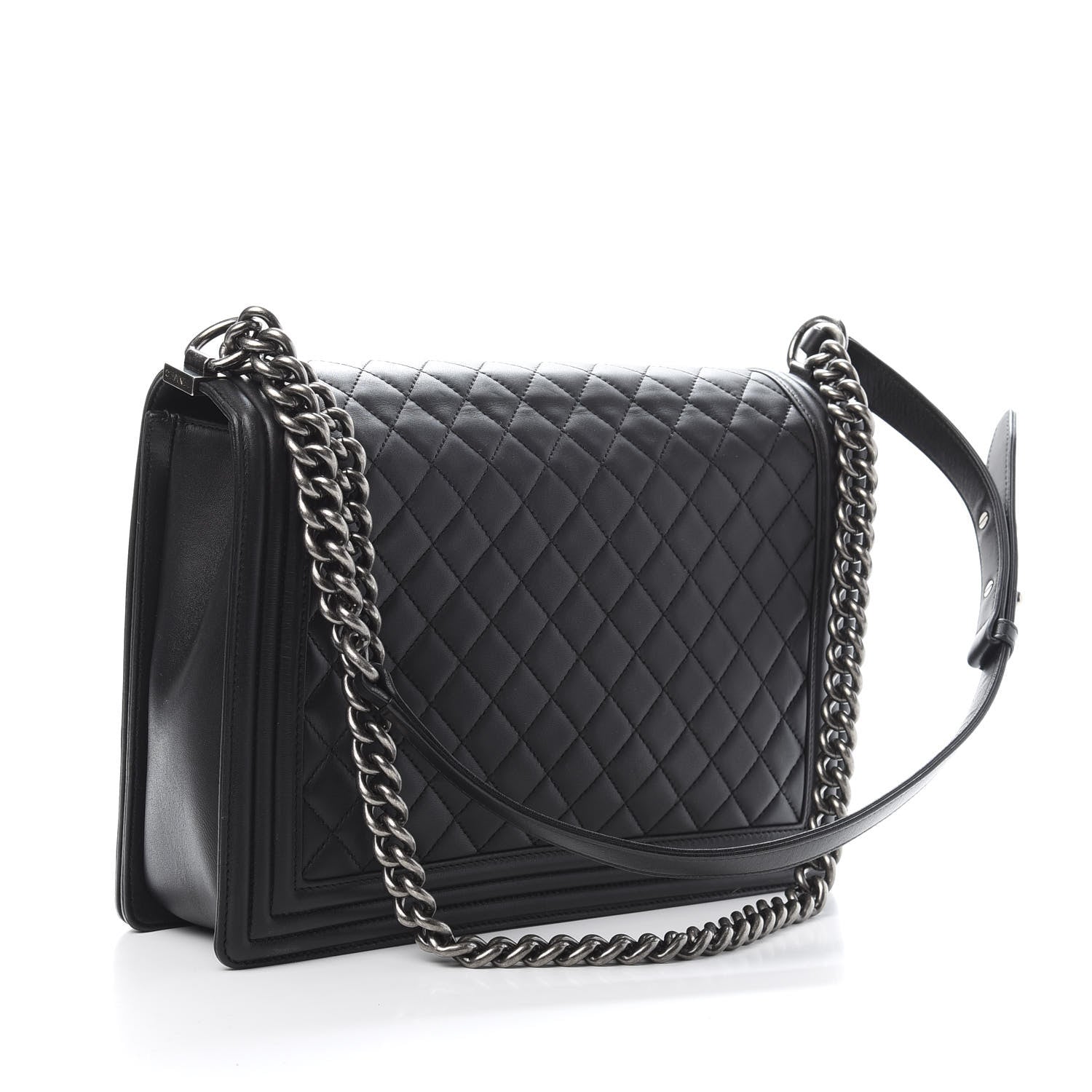 Chanel Lambskin Quilted Large Boy Flap Black 3 of 12
