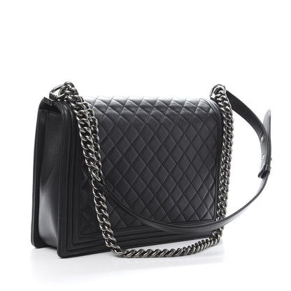 Chanel Lambskin Quilted Large Boy Flap Black 3 of 12