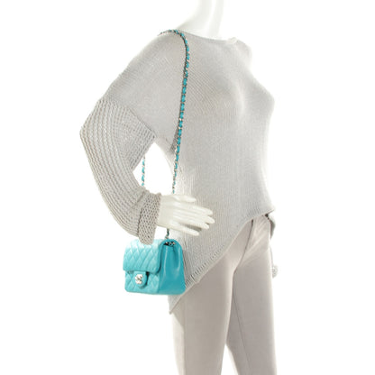 Chanel Lambskin Quilted Mini Square Flap Turquoise 2 of 8