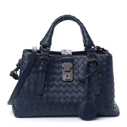 Bottega Veneta Calfskin Intrecciato Mini Roma Navy 1 of 8