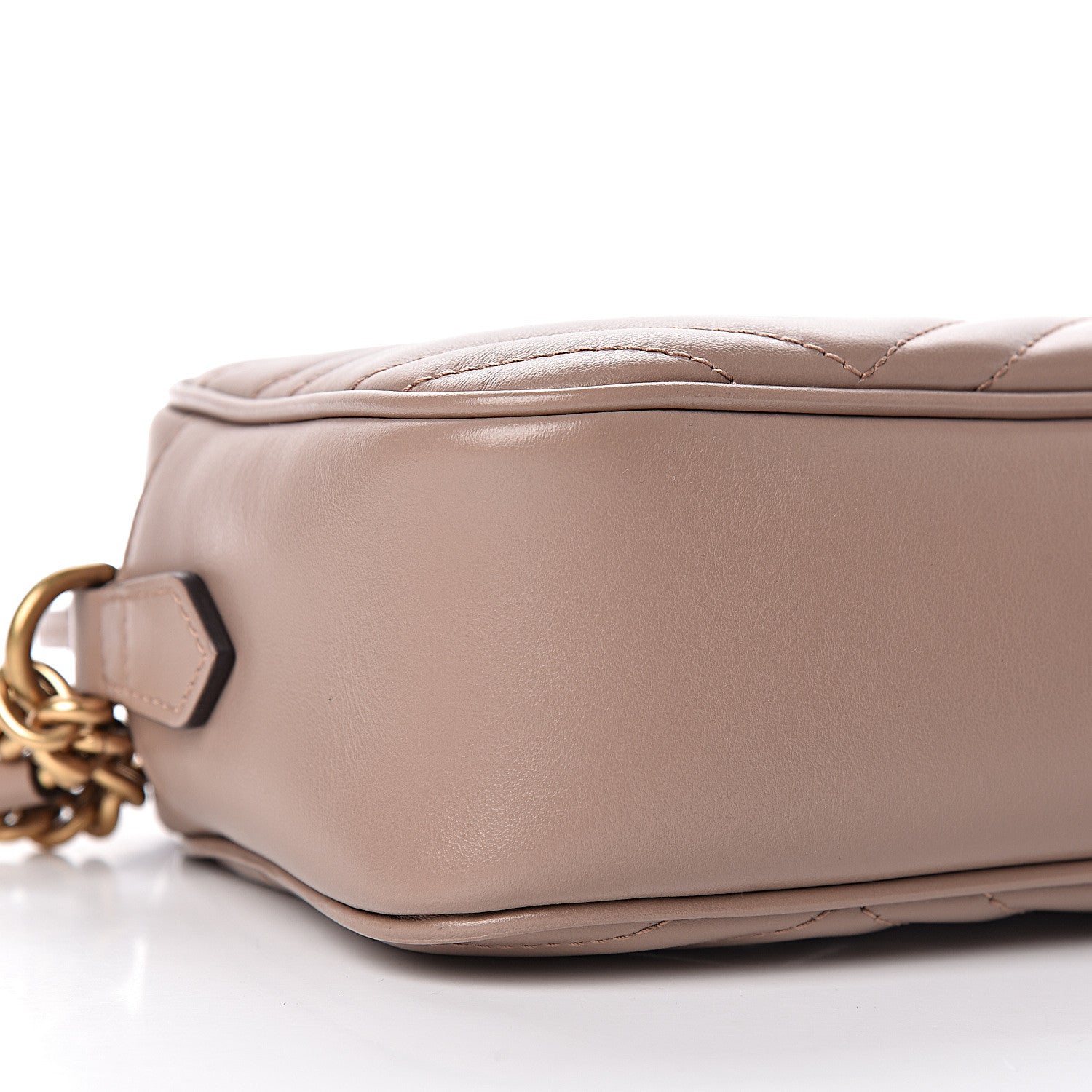 Gucci Calfskin Matelasse Small GG Marmont Chain Shoulder Bag Porcelain Rose 9 of 11