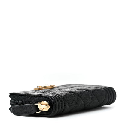 Chanel Caviar Quilted Boy Zip Around Coin Purse Wallet Black 3 of 6