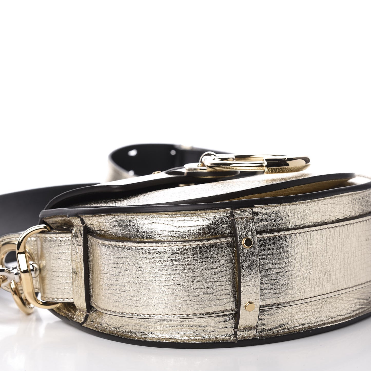Metallic Calfskin Small Tess Bag Gold