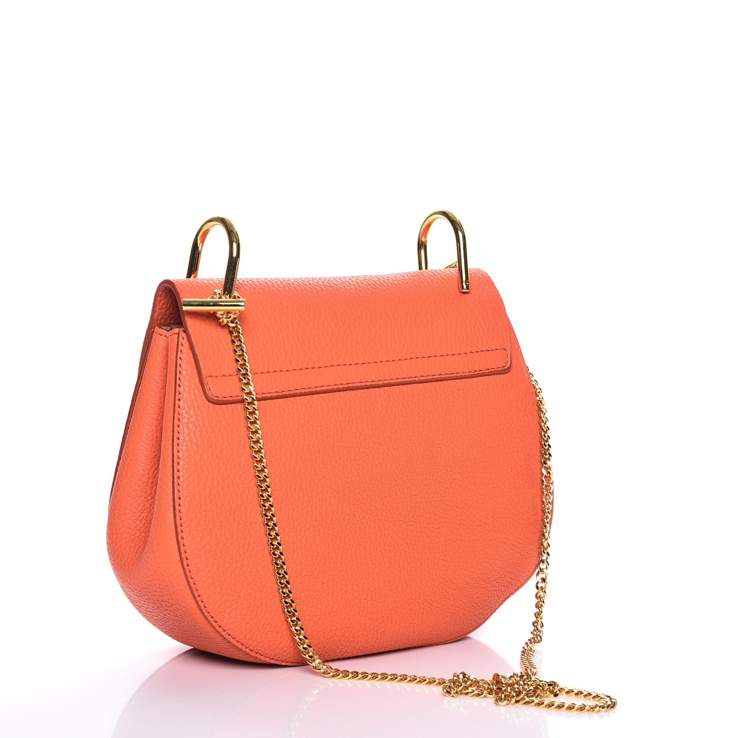Chloe Grained Lambskin Medium Drew Shoulder Bag Orange 3 of 7