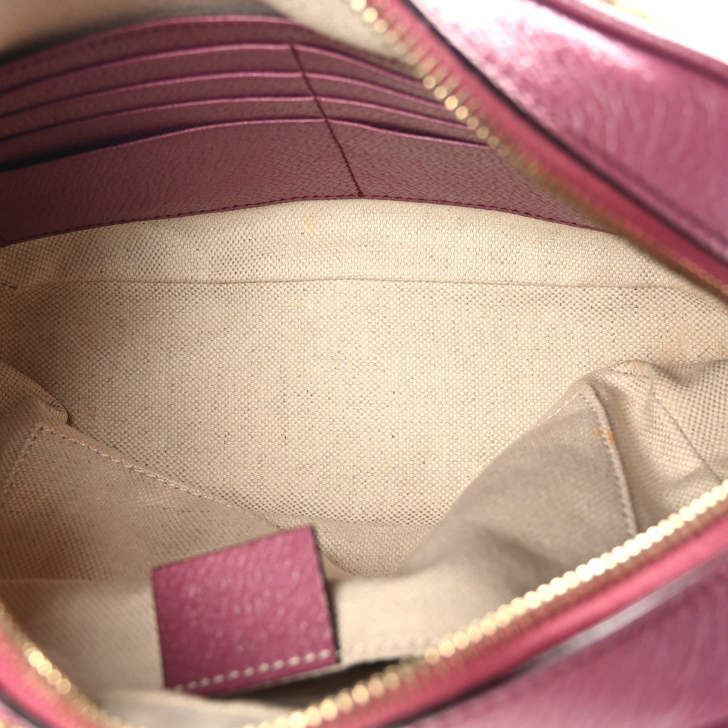 Gucci Monogram Textured Calfskin Mini Bree Messenger Bag Beige Ebony Peonia Flower 5 of 9