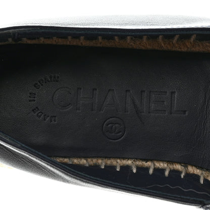 Chanel Lambskin CC Espadrilles 35 Navy Blue Dark Grey 6 of 8