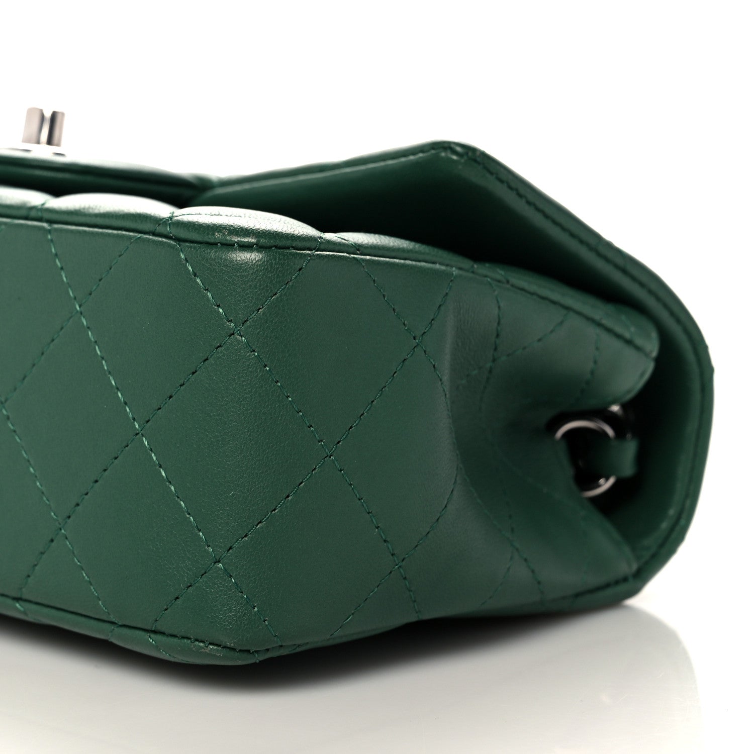 Chanel Lambskin Quilted Mini Rectangular Flap Green 8 of 9