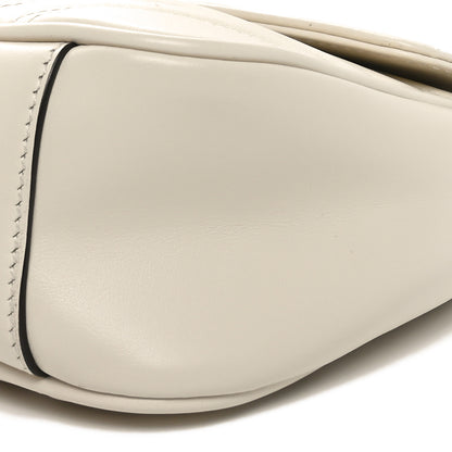 Gucci Calfskin Matelasse Small GG Marmont Shoulder Bag  White 10 of 10