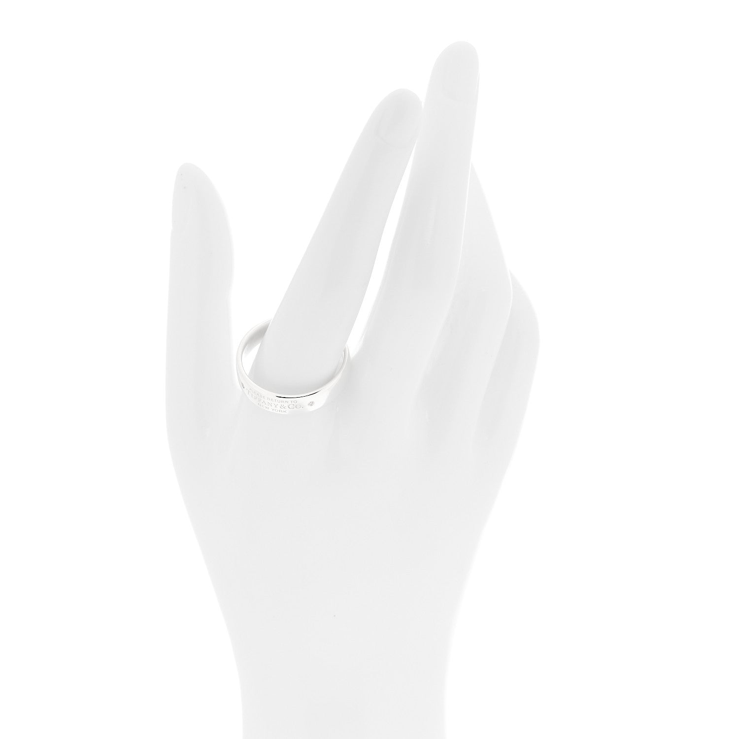 Tiffany Sterling Silver Diamond Return to Tiffany Narrow Ring 67 11.75 2 of 6