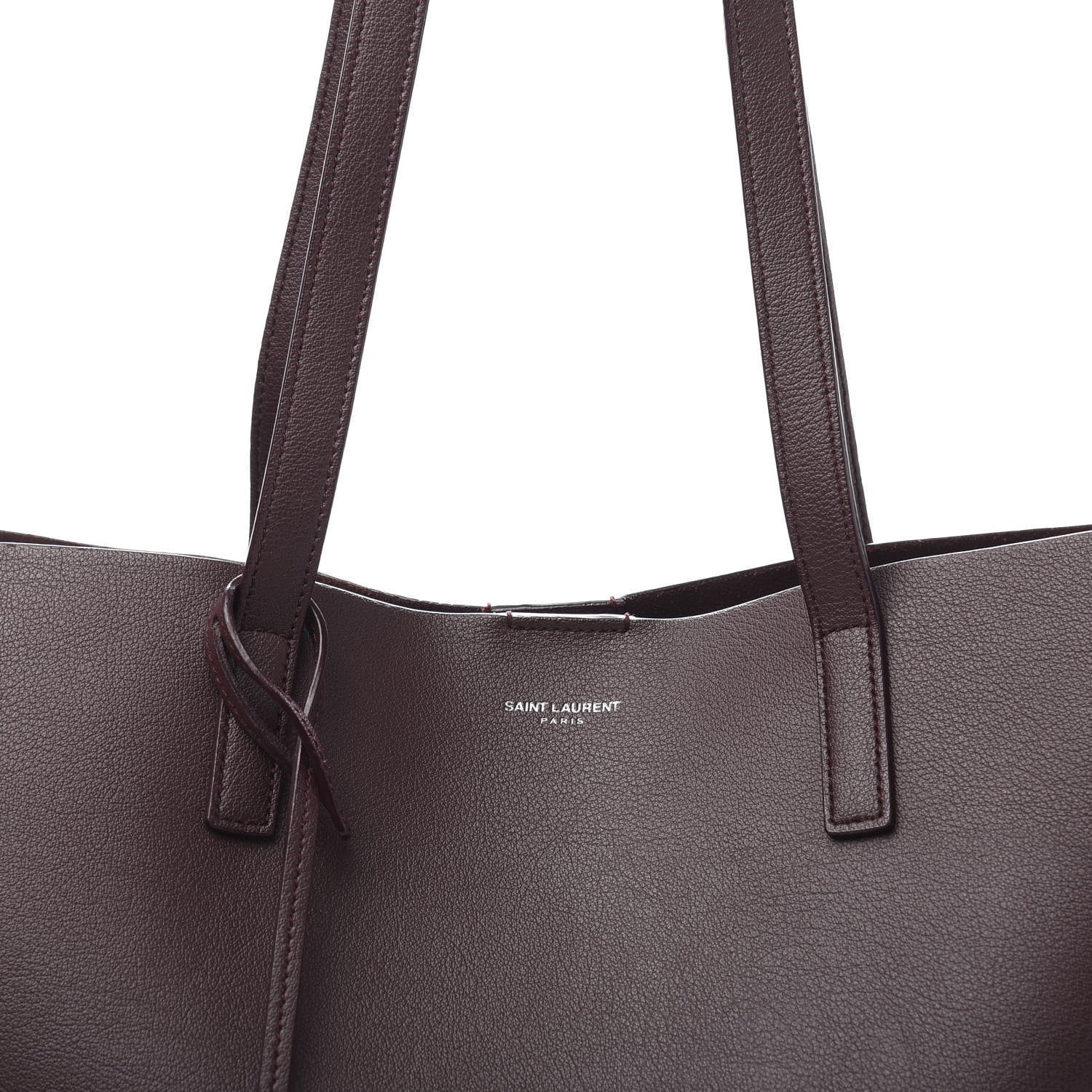 Saint Laurent Calfskin Large Fringe Shopping Tote Amaranto 14 of 14