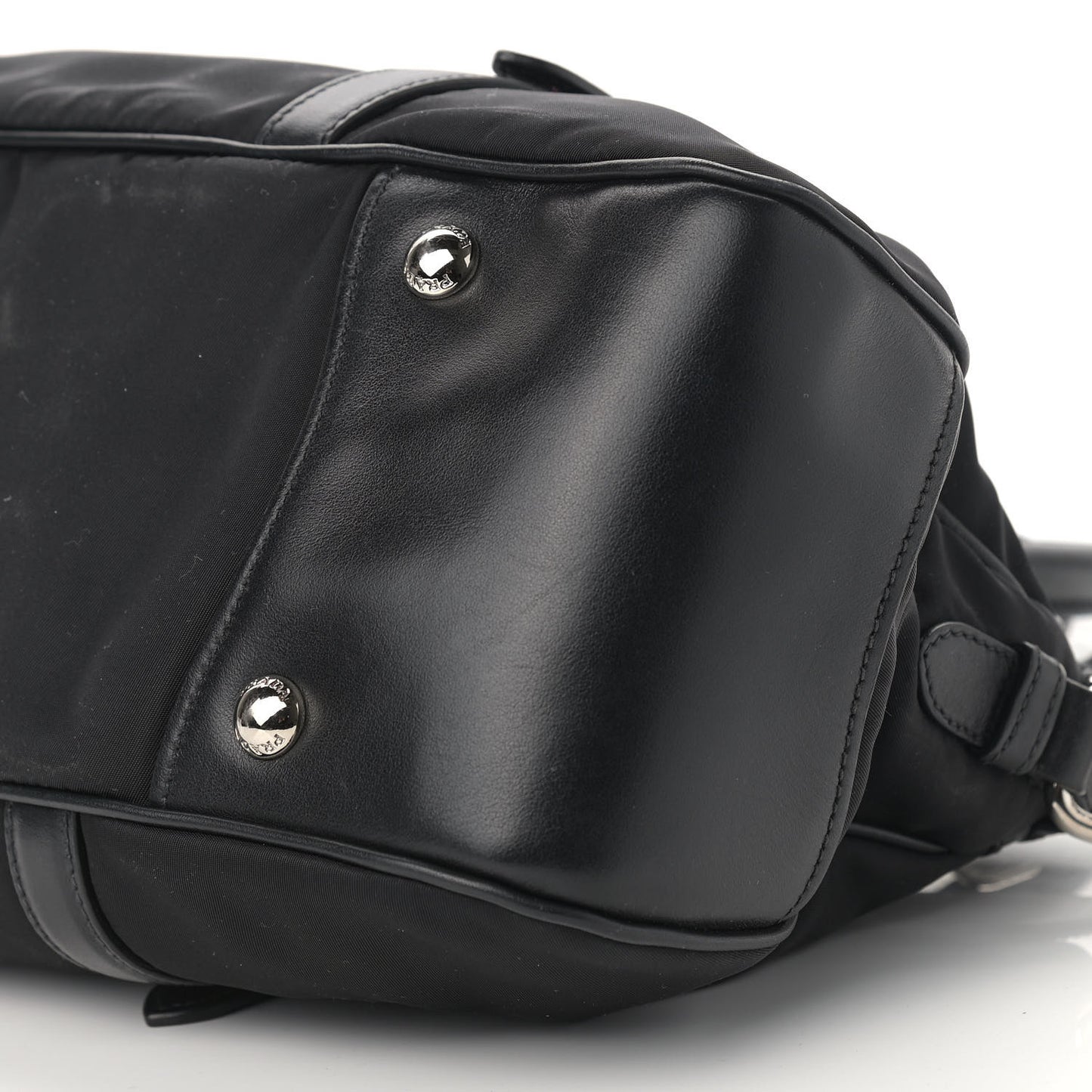 Nylon Tessuto Soft Calf Tote Black