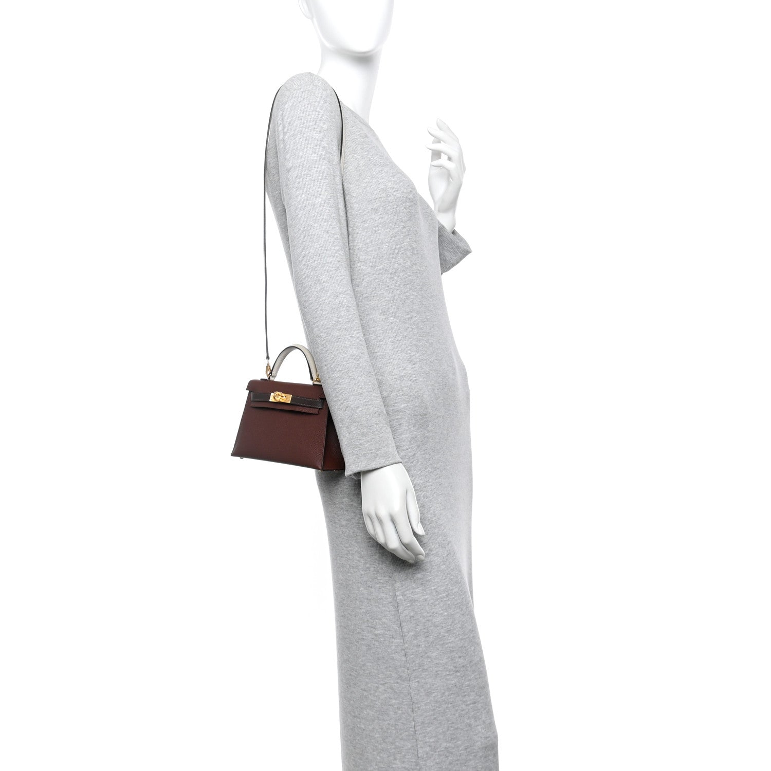 Hermes Epsom Tri-Color Mini Kelly Sellier 20 Terre Ebene Craie 2 of 11
