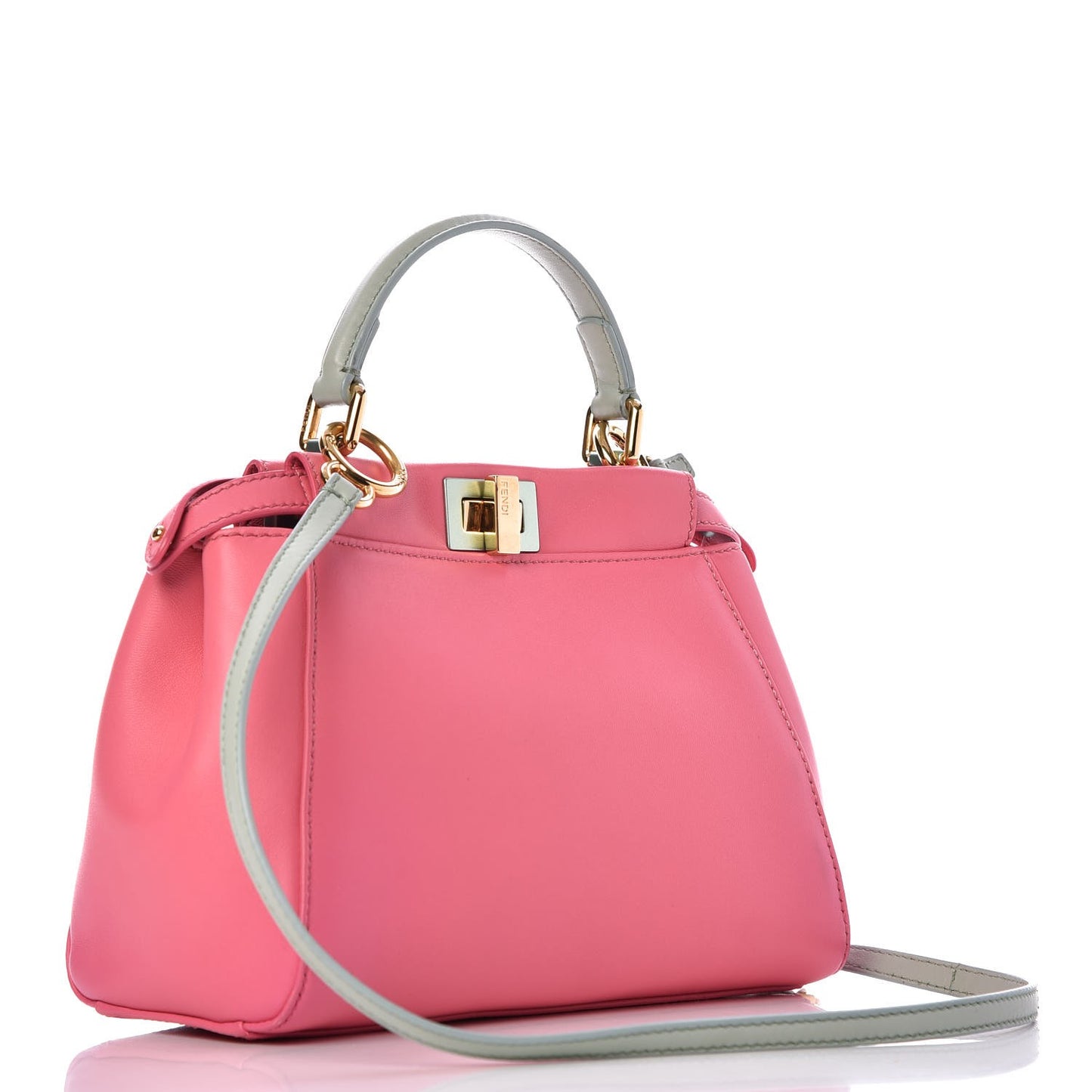 Nappa Colorblock Mini Peekaboo Iconic Satchel Rosa Fluo Oxigen Slate