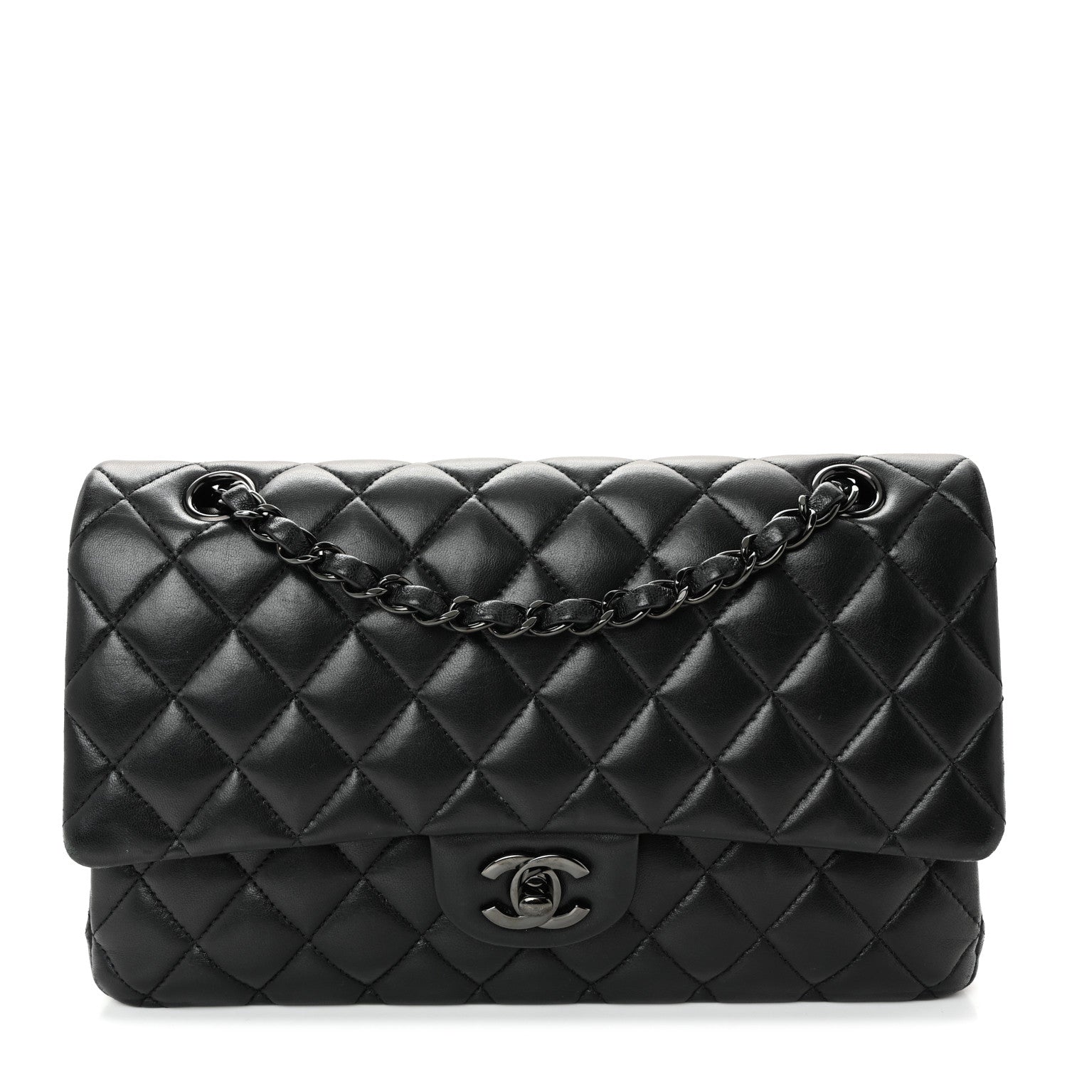Chanel Lambskin Quilted Medium Double Flap So Black 1 of 12