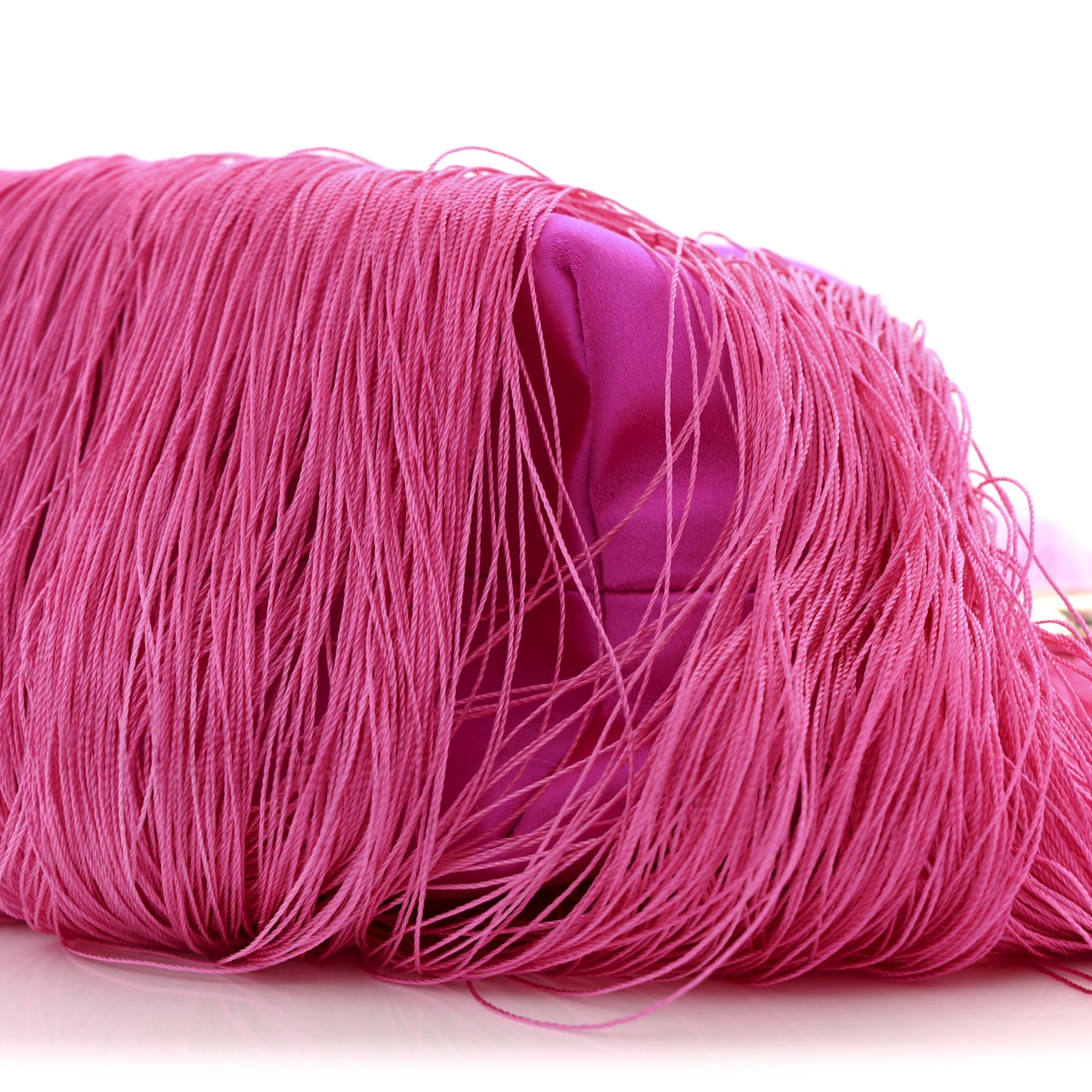 Satin Fringe Bon Bon Bag Fuchsia