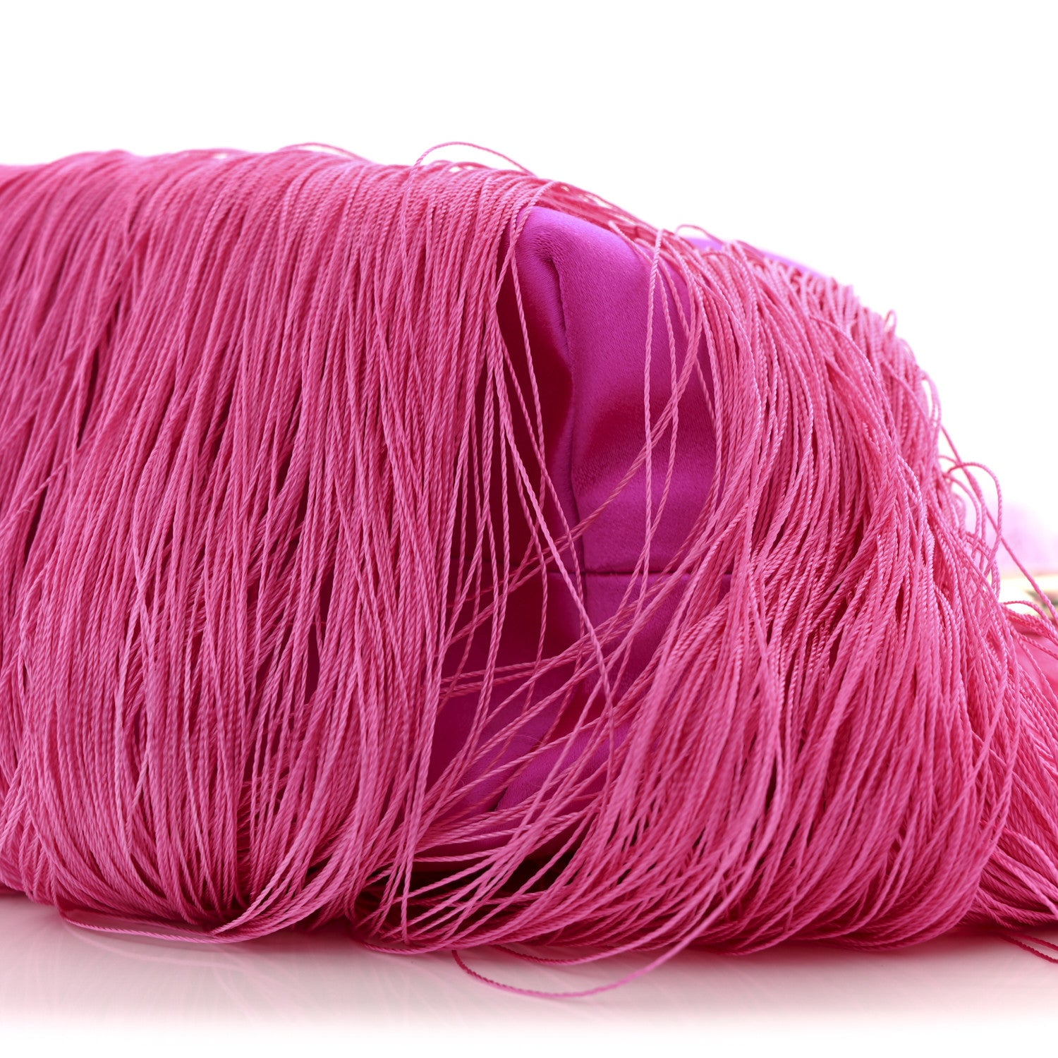 Jimmy Choo Satin Fringe Bon Bon Bag Fuchsia 9 of 12