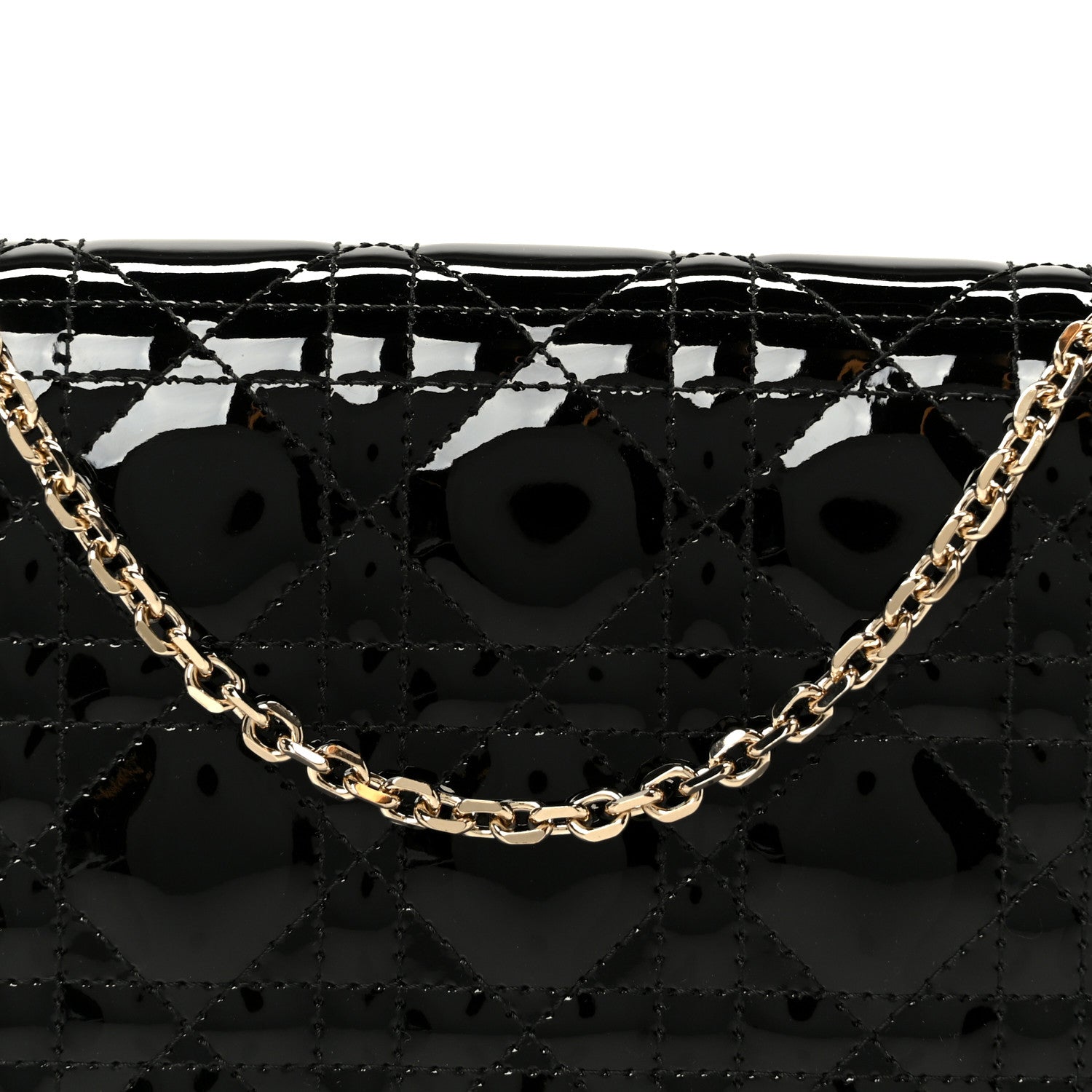 Christian Dior Patent Cannage Lady Dior Pouch Black 11 of 14