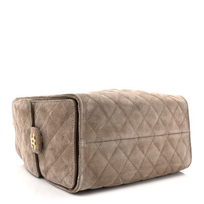 Chanel Suede Quilted Small Chanel 25 Handbag Dark Grey 4 of 12