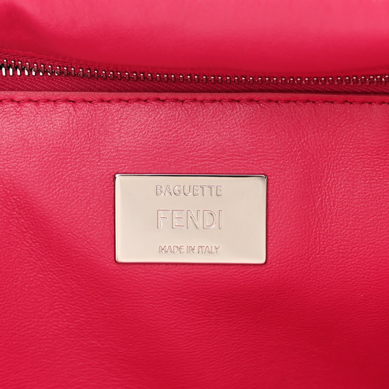 Fendi Shearling Shiny Nappa Baguette Rosa Fluo 6 of 10