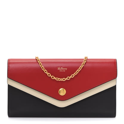 Mulberry Smooth Calfskin Multiflap Chain Wallet Navy Multicolor 1 of 11