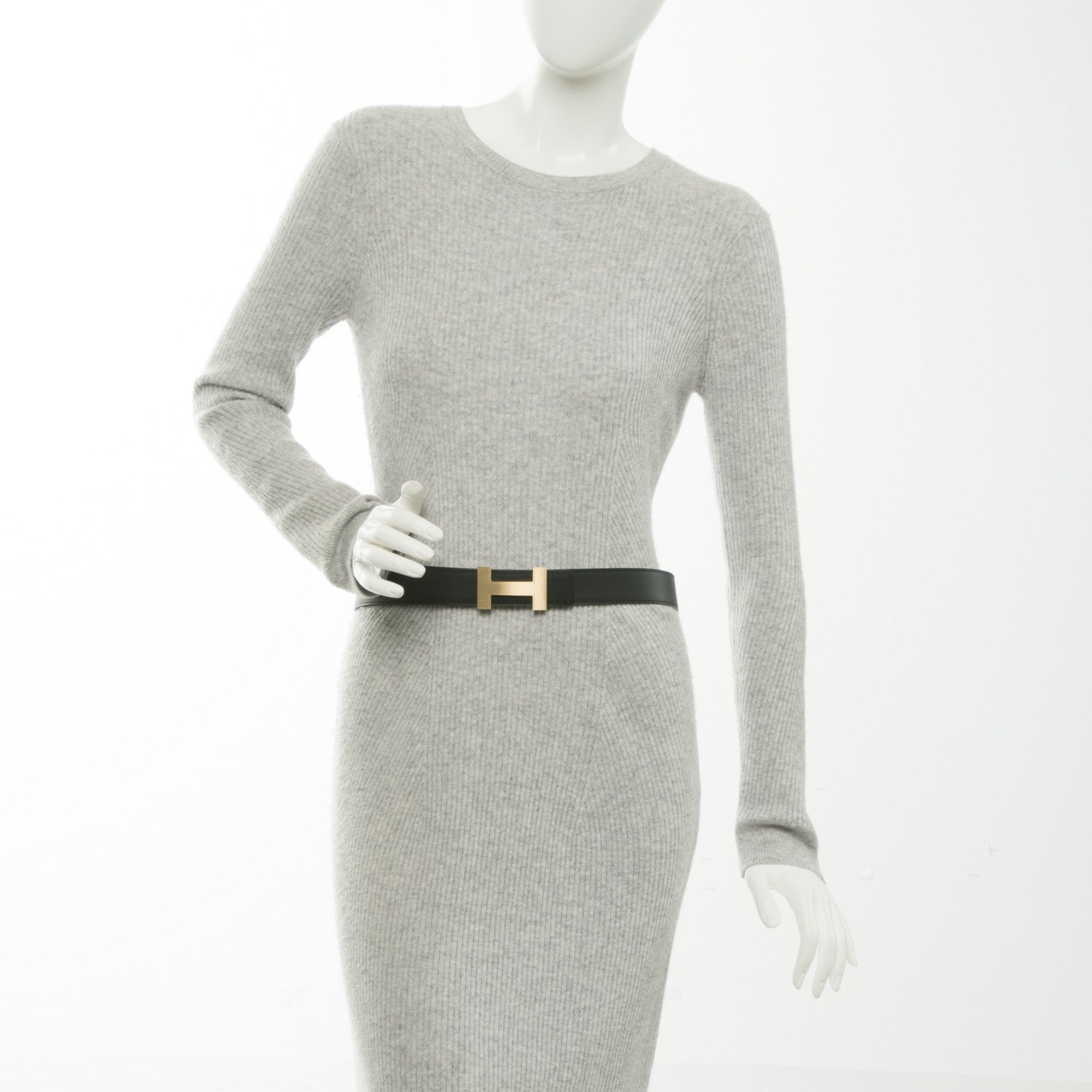 Hermes Barenia Chamonix 32mm Quizz H Belt 85 Fauve Black 2 of 5
