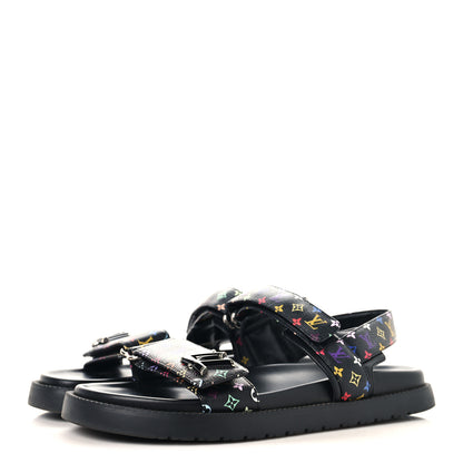 Louis Vuitton LV X TM Monogram Multicolor Sunset Flat Sandals 41 Black 4 of 9