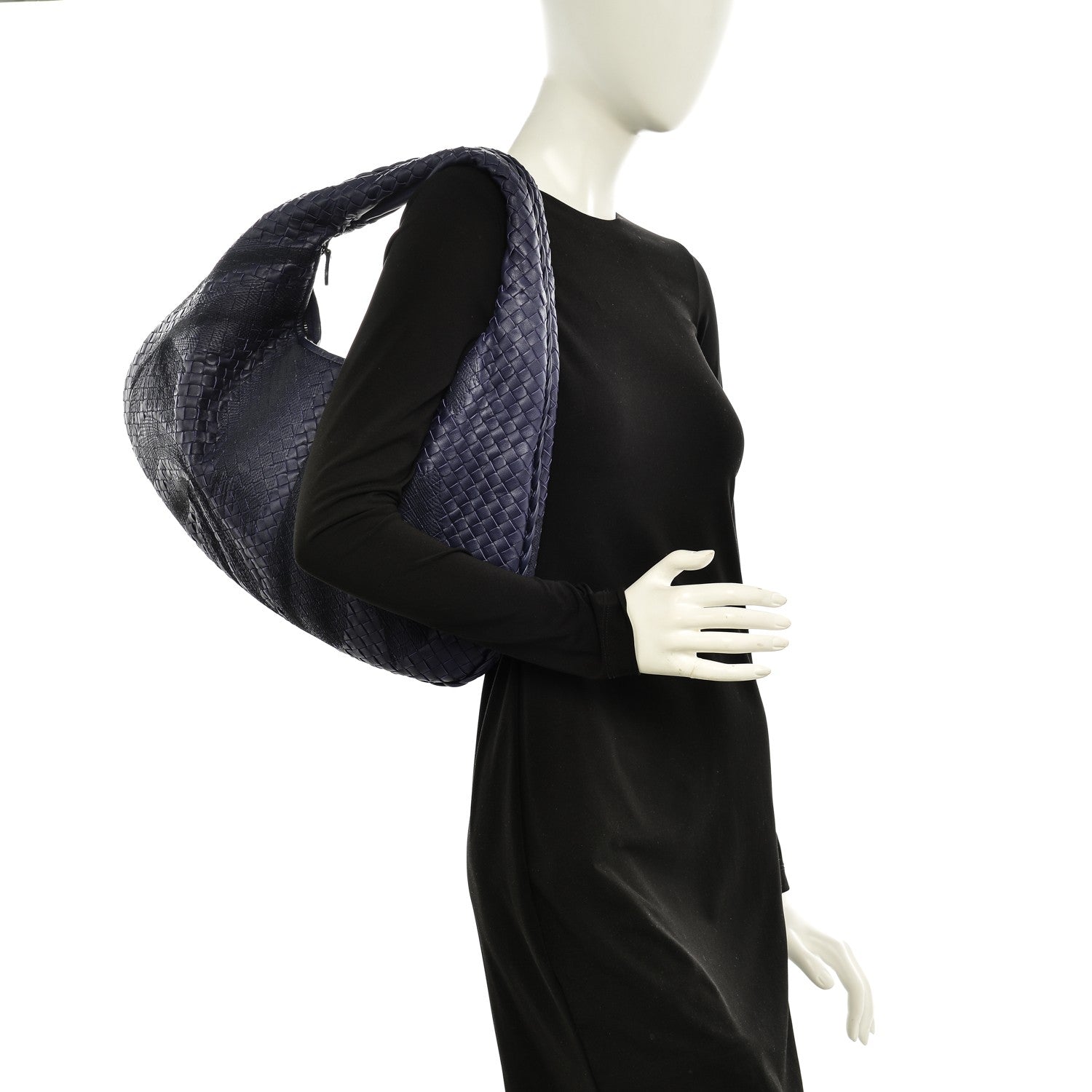 Bottega Veneta Embroidered Nappa Intrecciato Large Veneta Hobo Atlantic 2 of 8