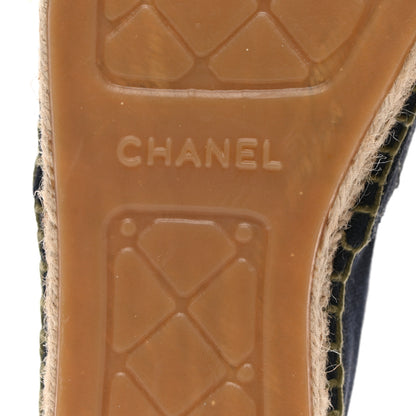 Chanel Fabric Biarritz CC Espadrilles 41 Blue Green 6 of 10