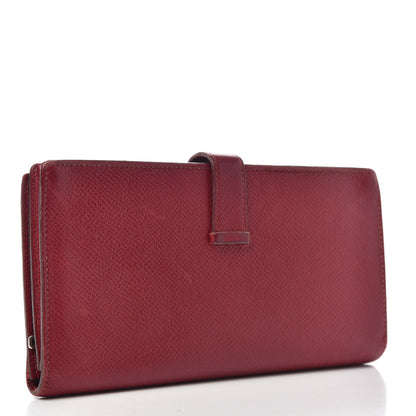 Hermes Epsom Bearn Gusset Wallet Rouge Grenat 3 of 6