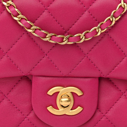 Chanel Lambskin Quilted Mini Pearl Crush Flap Fuchsia 7 of 11