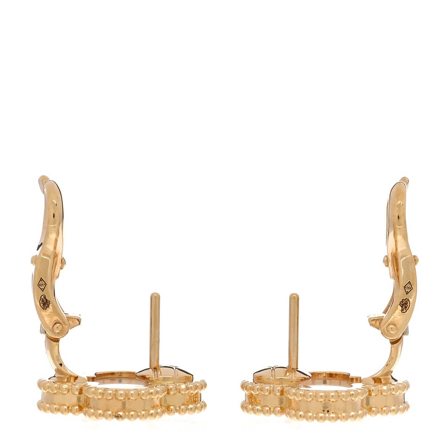 18K Yellow Gold Mother of Pearl Vintage Alhambra Earrings