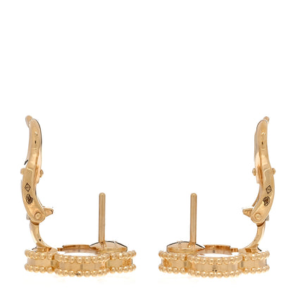 Van Cleef & Arpels 18K Yellow Gold Mother of Pearl Vintage Alhambra Earrings 4 of 5