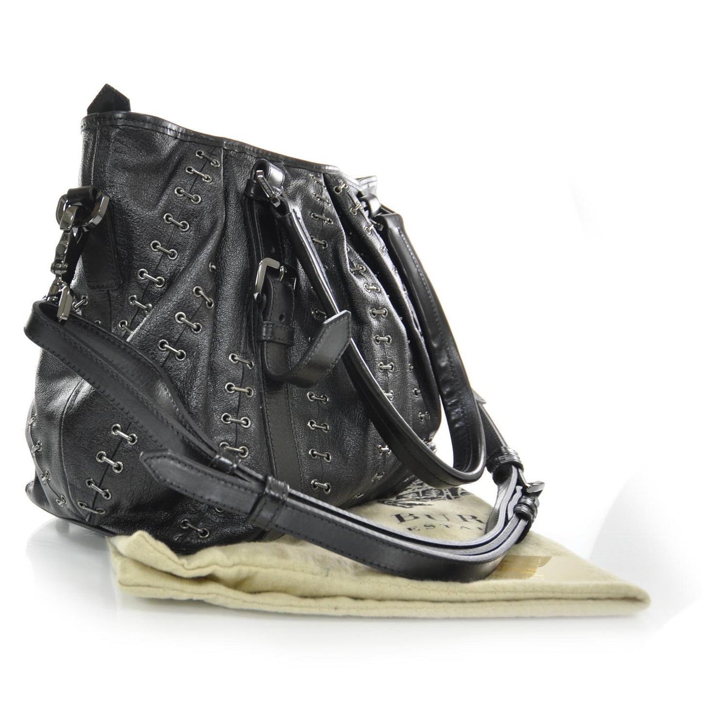 Leather Metal Stitch Lowry Black