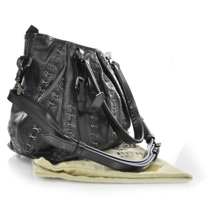 Burberry Leather Metal Stitch Lowry Black 3 of 9