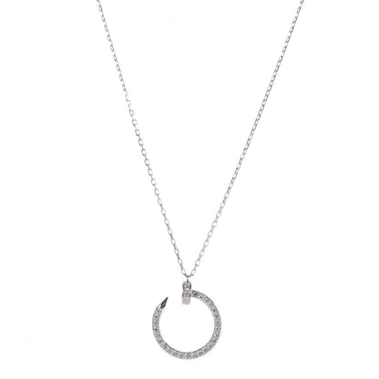 Cartier 18K White Gold Diamond Juste Un Clou Paved Pendant Necklace 1 of 7