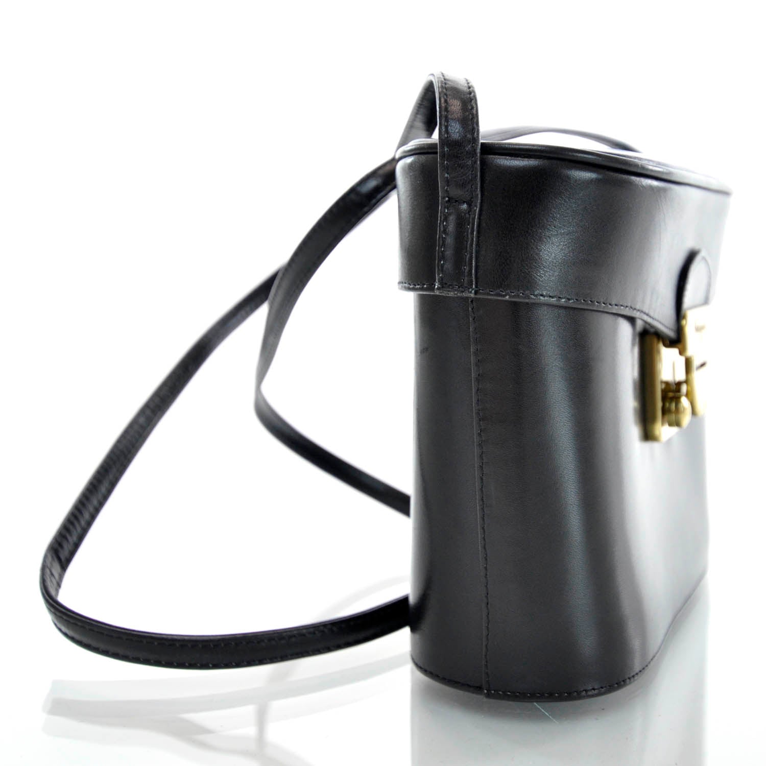 FASHIONPHILE SALVATOREFERRAGAMOVintageLeatherShoulderBagBlack 6 of 8
