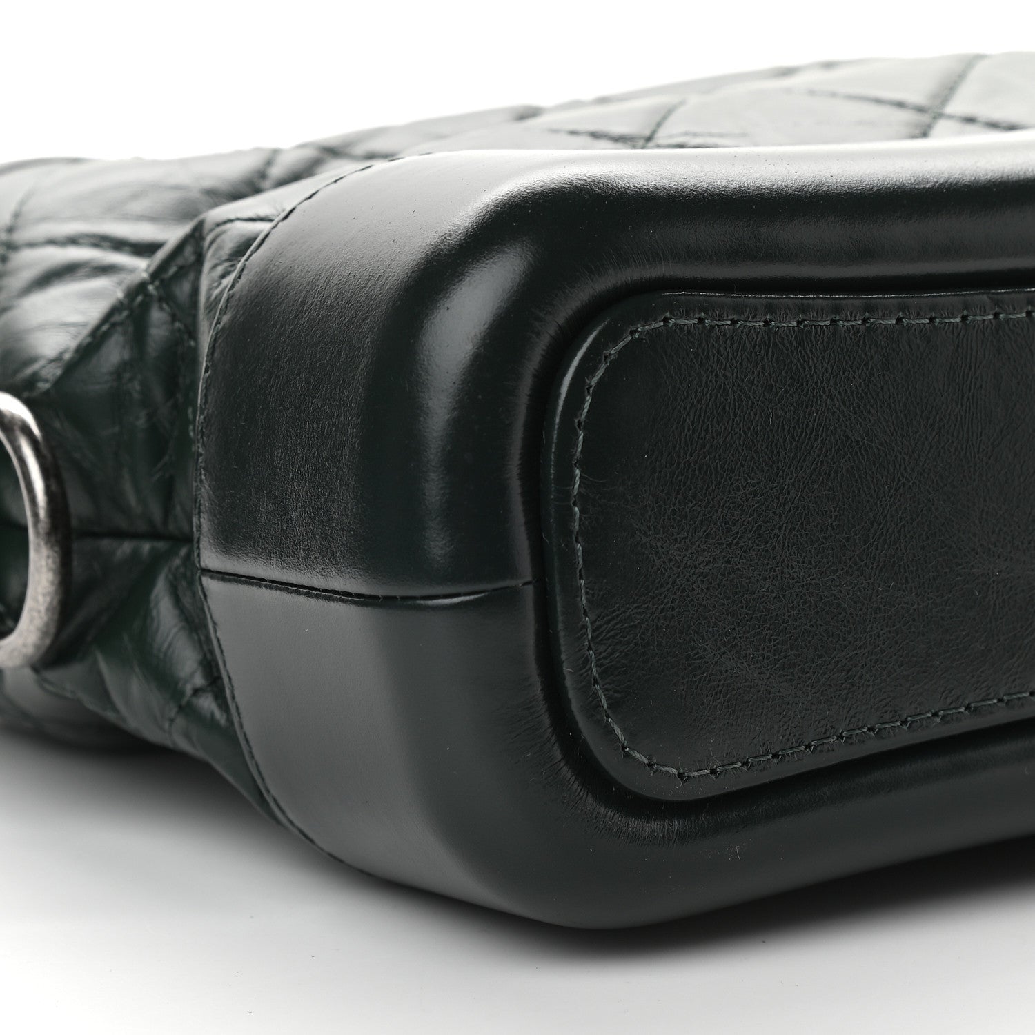 Chanel Aged Calfskin Quilted Small Gabrielle Hobo Dark Green 15 of 22