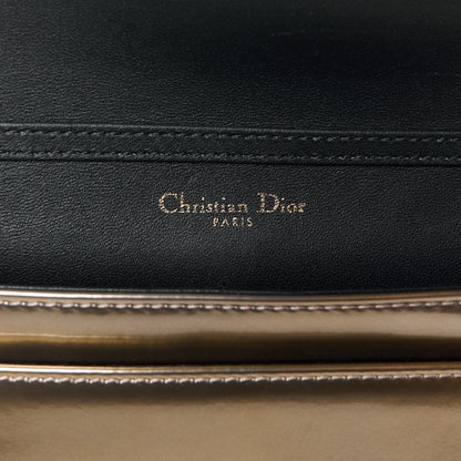 Christian Dior Metallic Patent Micro-Cannage Diorama Wallet on Chain Pouch Gold 6 of 10