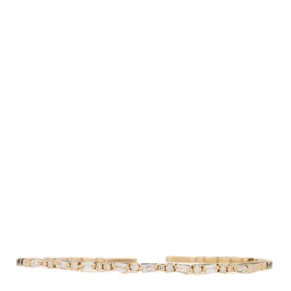 Suzanne Kalan 18K Yellow Gold Diamond Thin Mix Bangle Bracelet 1 of 3