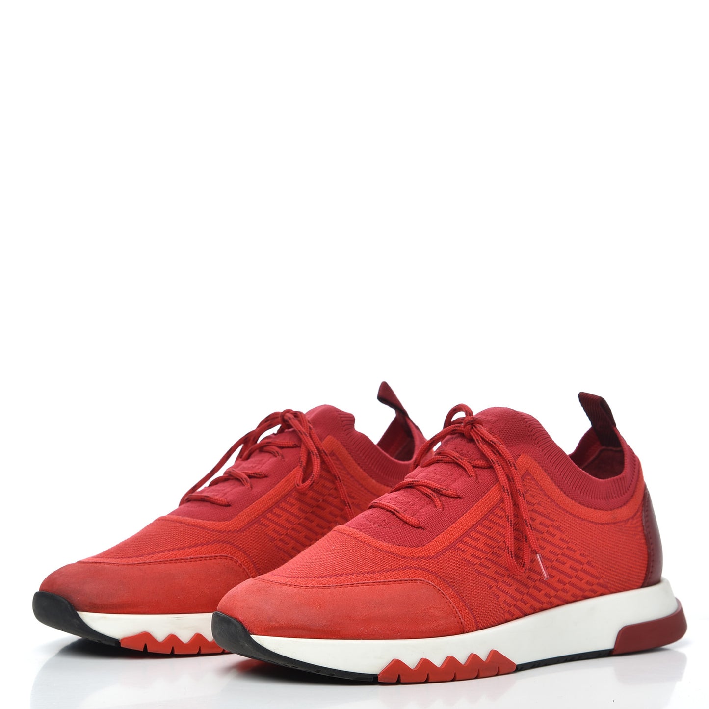 Knit Goatskin Womens Addict Sneakers 36 Rouge Bali