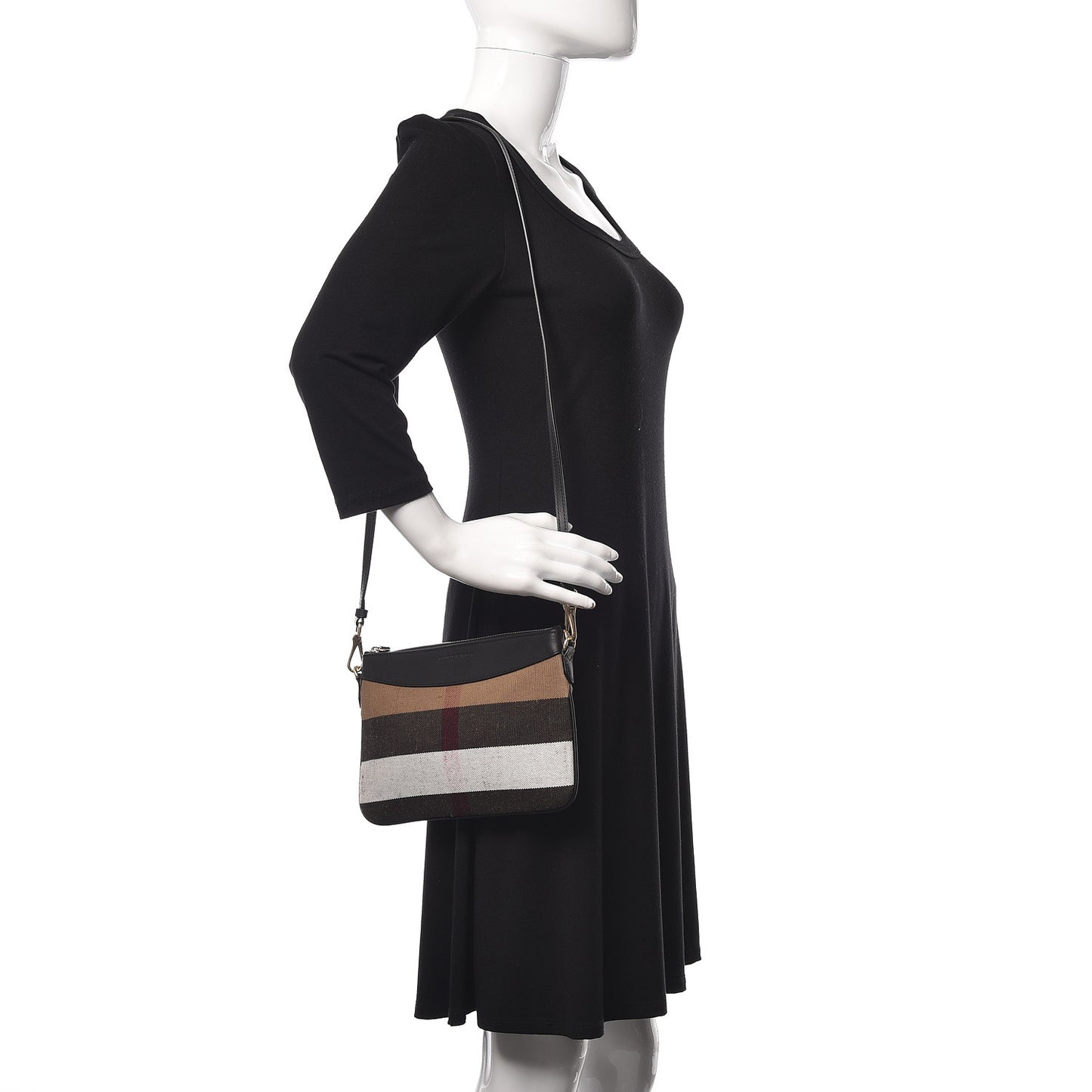 Mega Check Peyton Crossbody Clutch Bag Black